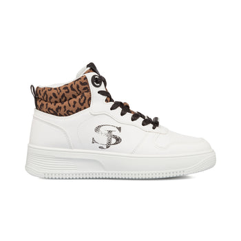 Sneakers alte bianche da donna con dettaglio animalier Swish Jeans, Donna, SKU s312500129, Immagine 0